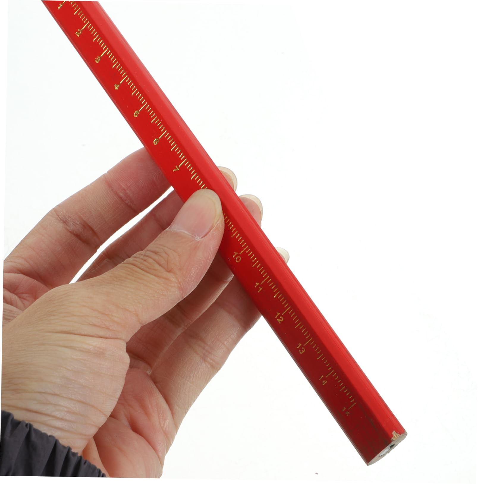 STOBOK Crayon de Menuisier Octogonal Rouge avec Échelle, Lot de 50