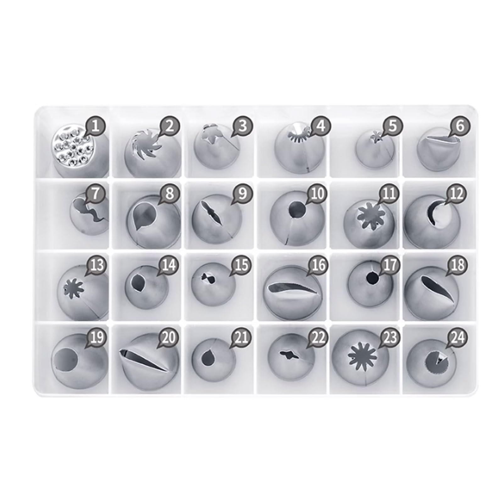 Juego de decoración Pasteles Acero Inoxidable 24 Piezas en Caja Blanca, Herramientas for Exprimir Crema compatibles con y Galletas
