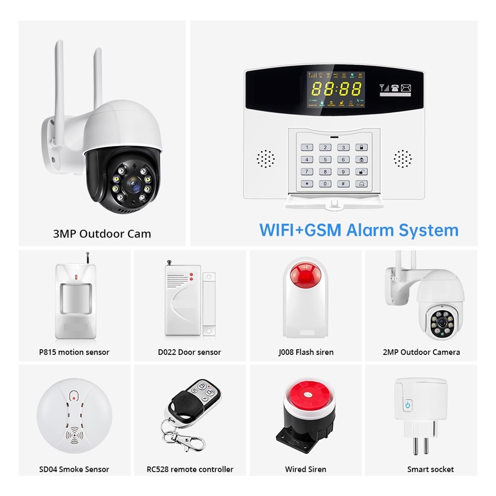 Alarmas de seguridad para el hogar De Alarma De Seguridad For El Hogar GSM, De Alarma For El Hogar Con, Sensor De Movimiento, Vida Inteligente Sensores de puertas/ventanas(SJ1 solar siren)