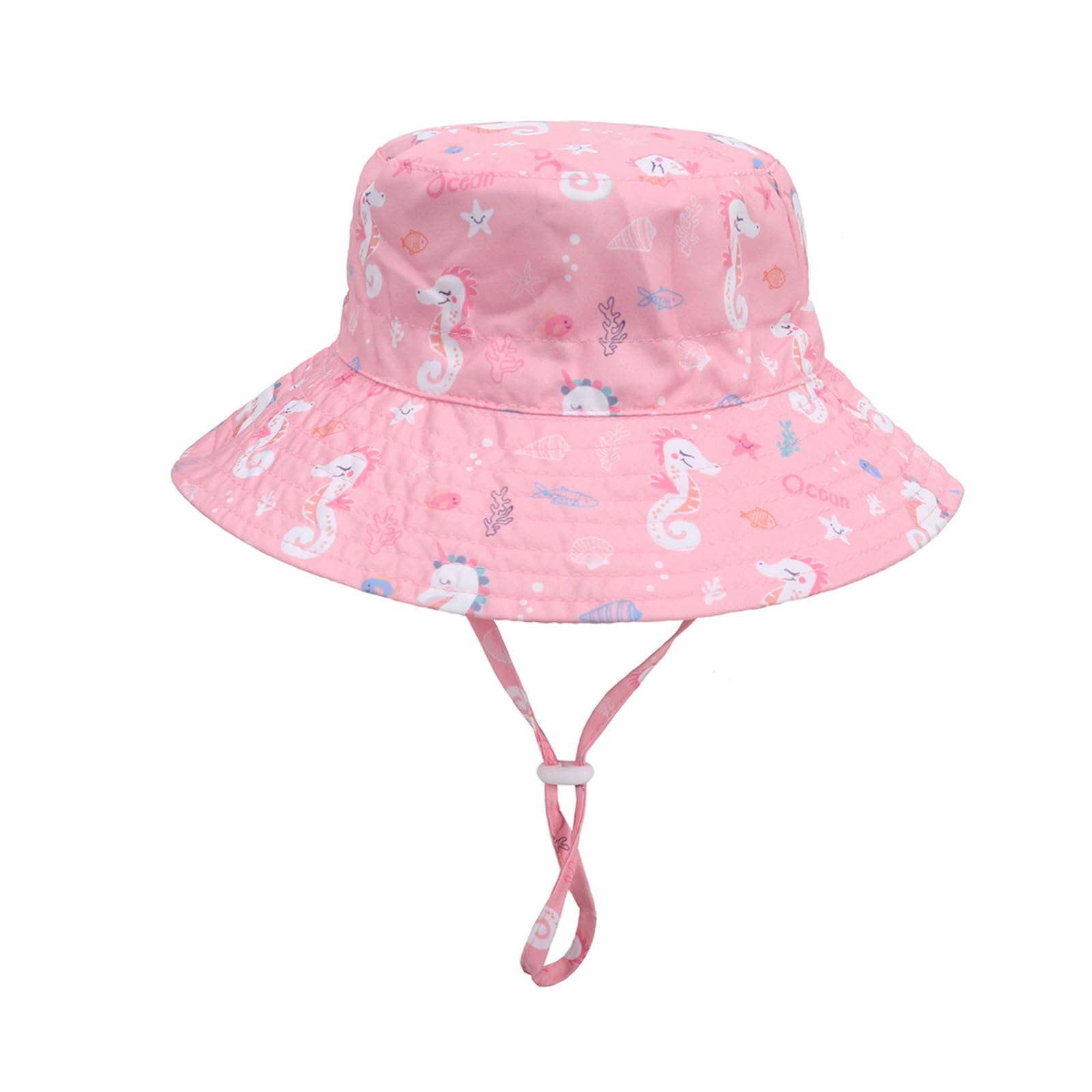 Copbopwn Sombrero de Sol Ajustable para Niños con ala Ancha Sombrero de Sol para Niñas con Correa para la Barbilla UPF 50+ Sombrero de Verano para Bebé para Bebés Niños 0-8 Años