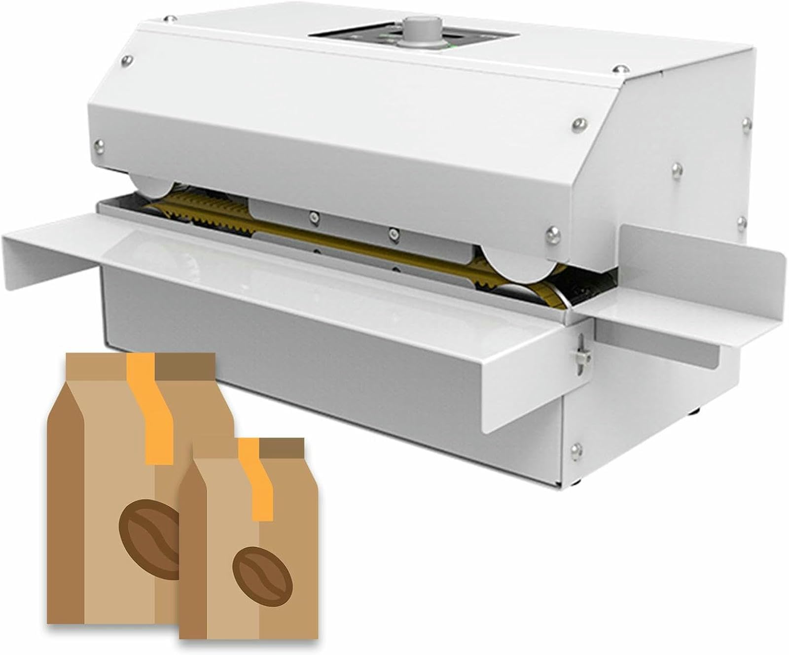 Sigillatore Nastro Continuo per Sacchetti,sigillatore Termico Portatile con Schermo di Controllo della Temperatura Digitale,sigillatore per Film Sacchetti in PVC,Adatto per Pane