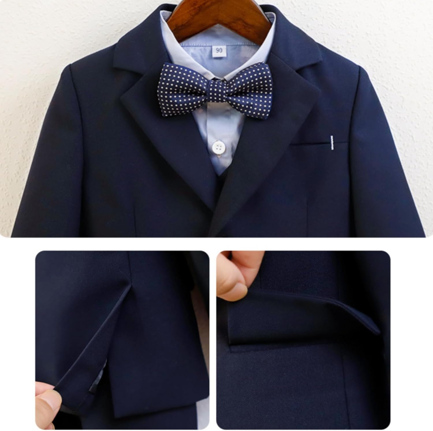 Little and Big Boy's Formal Blazers Casual Button Suit Jackets Dress School Sport Coats - Image 3