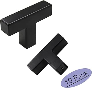 10Pack Goldenwarm Black 1/2in Square Bar Cabinet Pull Drawer Handles and Knobs Stainless Steel Single Hole Hardware for Kitchen and Bathroom Cabinets Cupboard 2in(50mm) Overall Length Pull knobs - coolthings.us