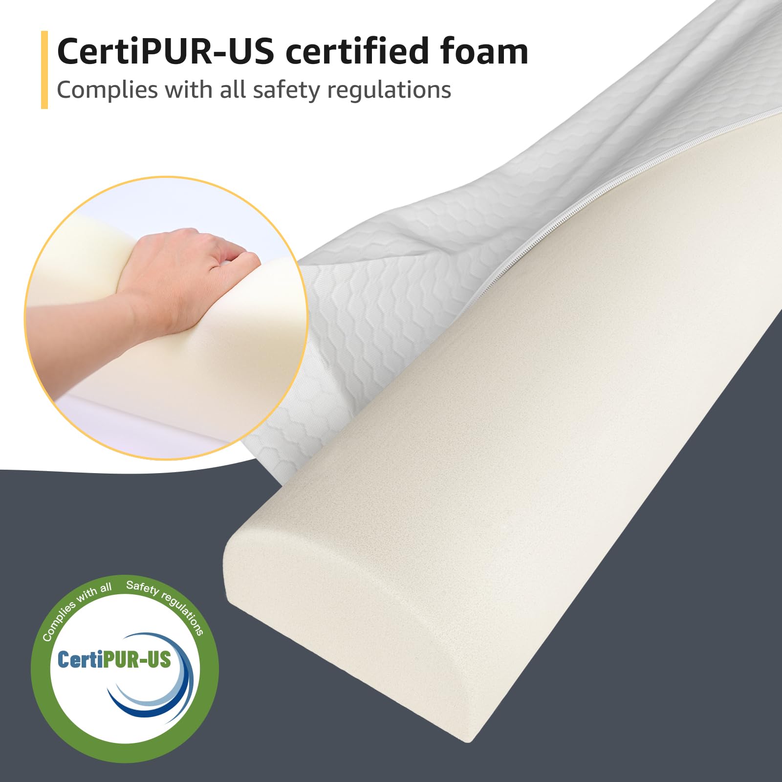 YENING 63 Extra Long Bed Bumpers For Toddlers Baby Foam