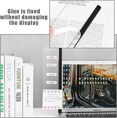 Miniatura 7 de Tablero de notas para monitor, computadora, soporte para notas adhesivas para monitor, tablero de mensajes transparente acrílico para oficina, 1