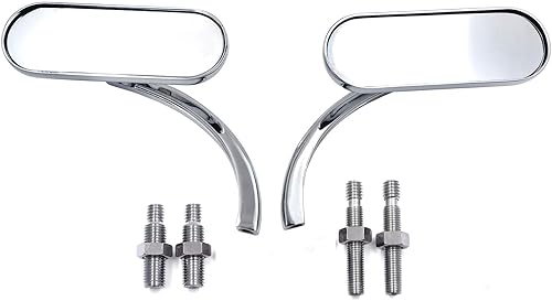 NUEVO cromado Custom Mini Oval ESPEJOS para Harley Davidson Sportster Dyna Softail