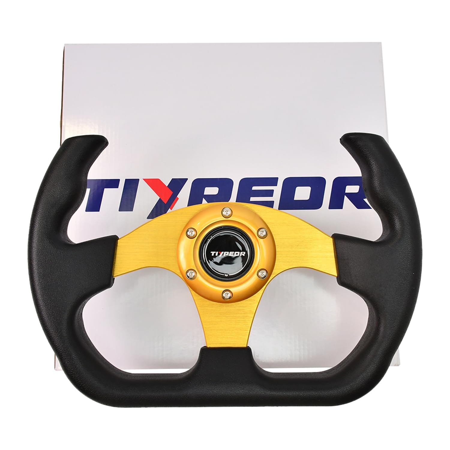 D-förmiges Go-Kart-Rennradlenkrad 320 mm (12,6 Zoll) Universal, modifiziertes Drift-Gaming-Lenkrad aus Vinylleder für Sim-Driving, Motorsport, JDM