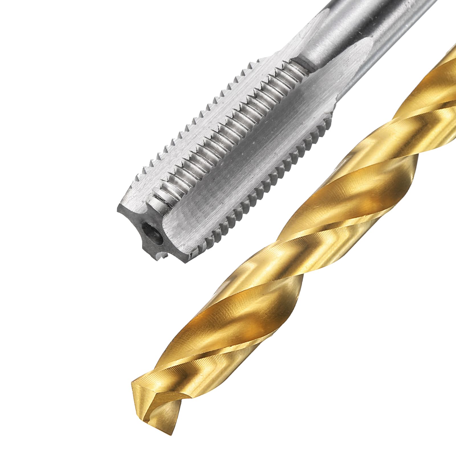 Set di maschi e punte da trapano, 1 maschio per filettatura metrica a scanalatura dritta M12 x 1,25 e 1 punta elicoidale da 10,8 mm, kit di utensili per filettatura HSS-6542 non rivestiti/rivestiti