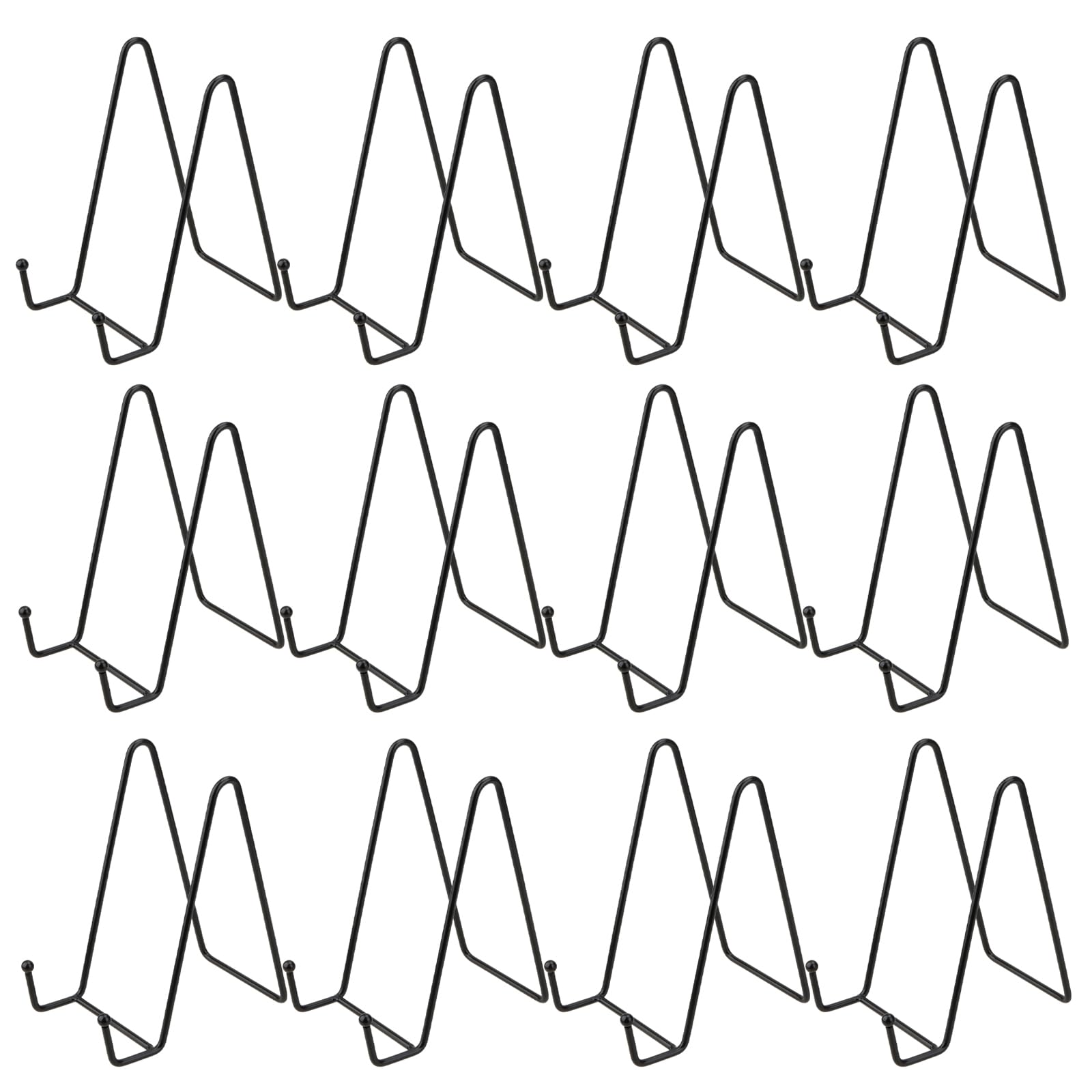 12 Pezzi Supporti per Piatti in Metallo, Porta Piatti da Esposizione 4 Pollici, Supporto per Riviste, Foto, Piatti, Carte, Segnatavolo Matrimonio (Nero)