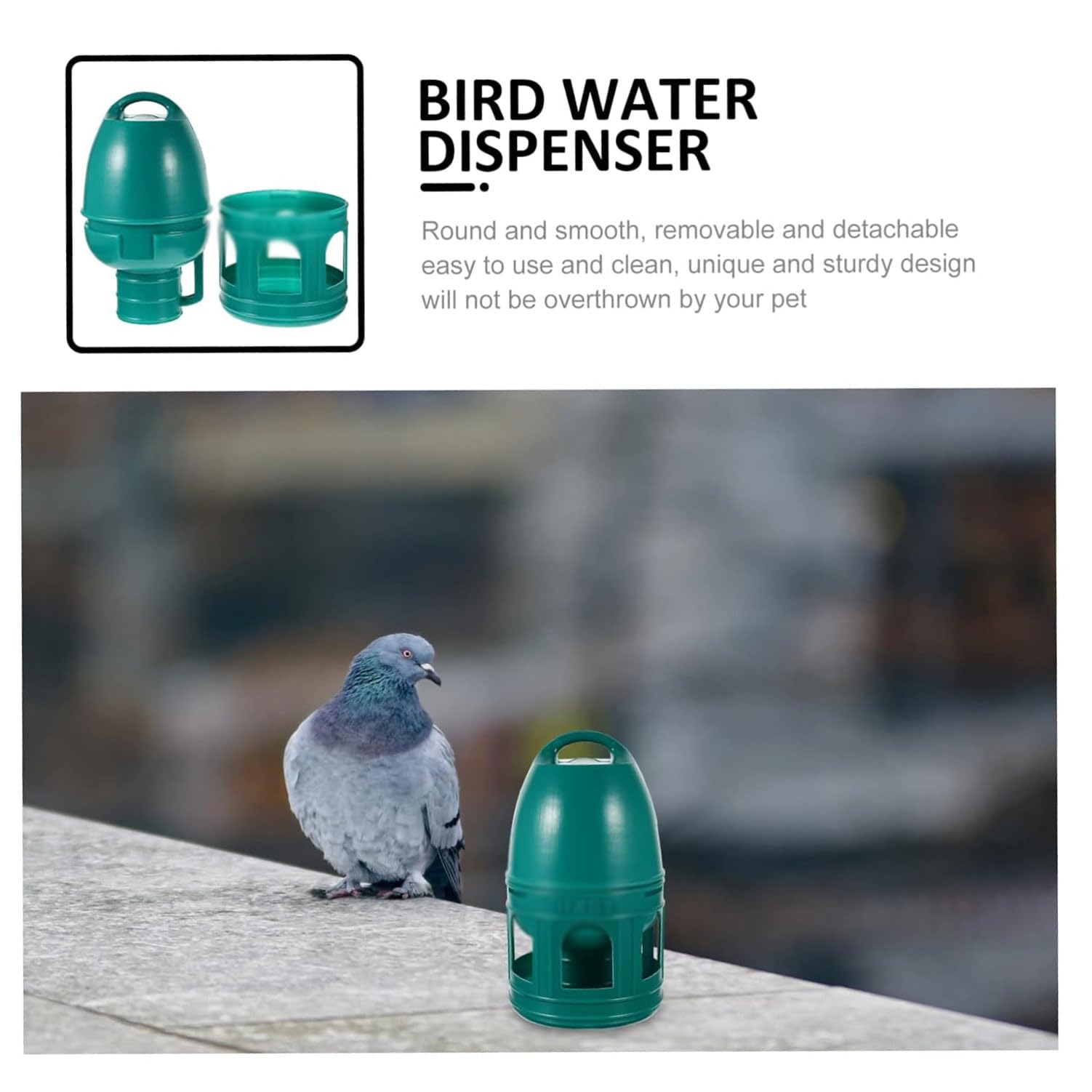 Alimentatori Mangiatoie per Uccelli sospese Mangiatoie per Uccelli da Esterno in plastica Verde Fontanella per Uccelli di Grande capacità per Giardino, Cortile, terrazza Vogelvoeders