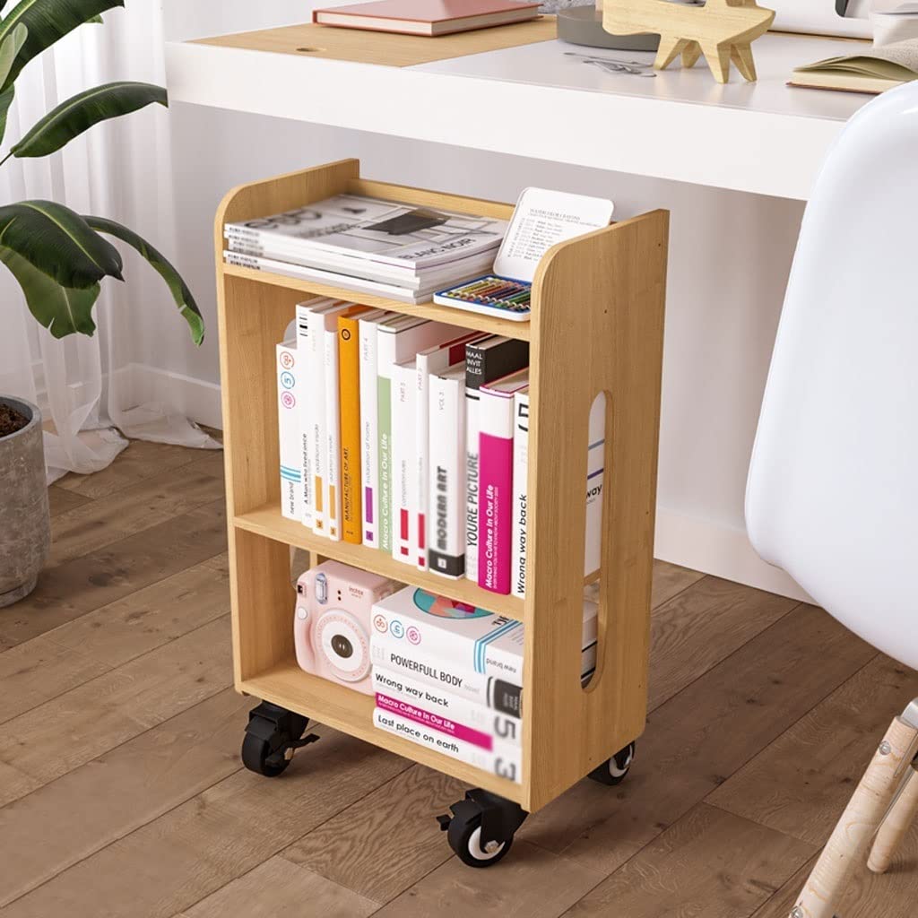 ULTRAWAVE Bücherregal, Bücherregal, Holzrad, Bücherregal, einfaches Regal, Schlafzimmer, Nachttisch, Schrank, kleines Bücherregal, 69 cm hoch, Buch-Organizer