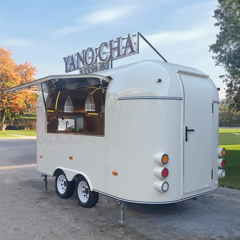 Food Trailer for Sale – Fully Equipped Mobile Food Truck with Customized Kitchen, Coffee Bar, Pizza Oven, Hot Dog Cart, Freezer, Ice Cream Booth