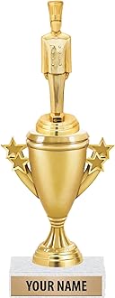 Chef Trophies - Gold - Cooking Trophy Award - Custom Engraving On White Marble Base