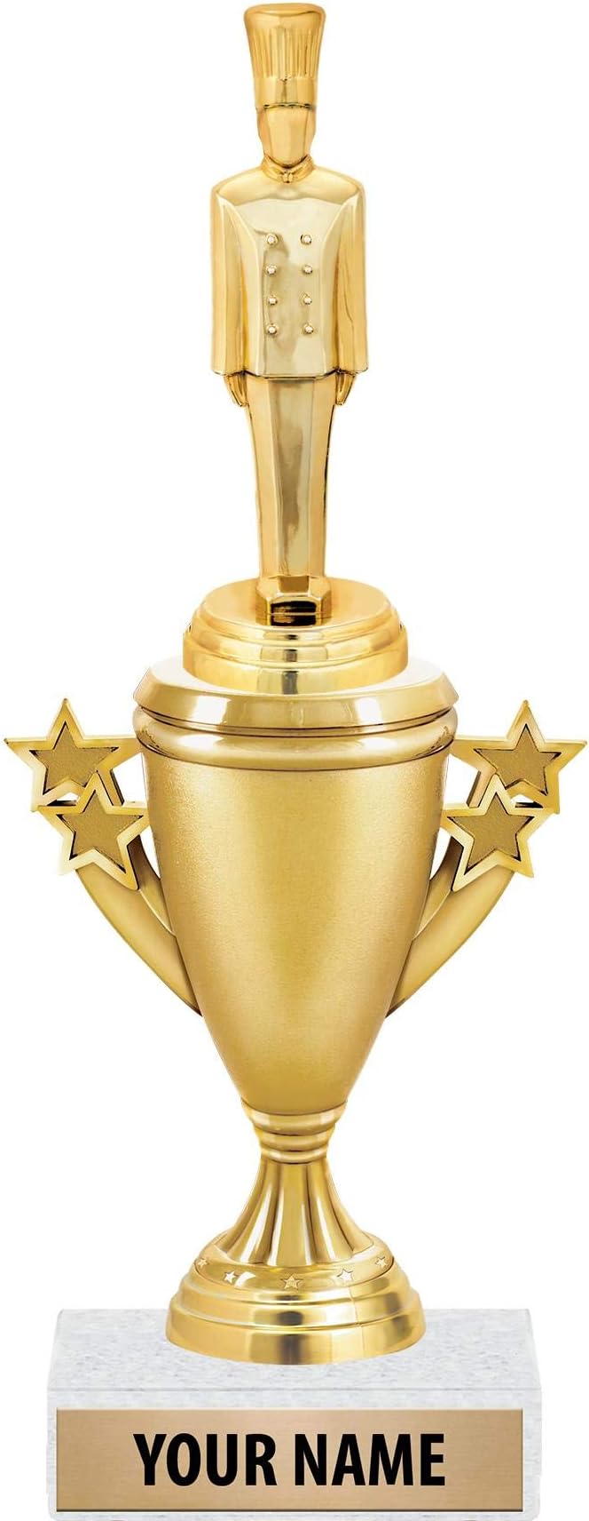 Chef Trophies - Gold - Cooking Trophy Award - Custom Engraving On White Marble Base
