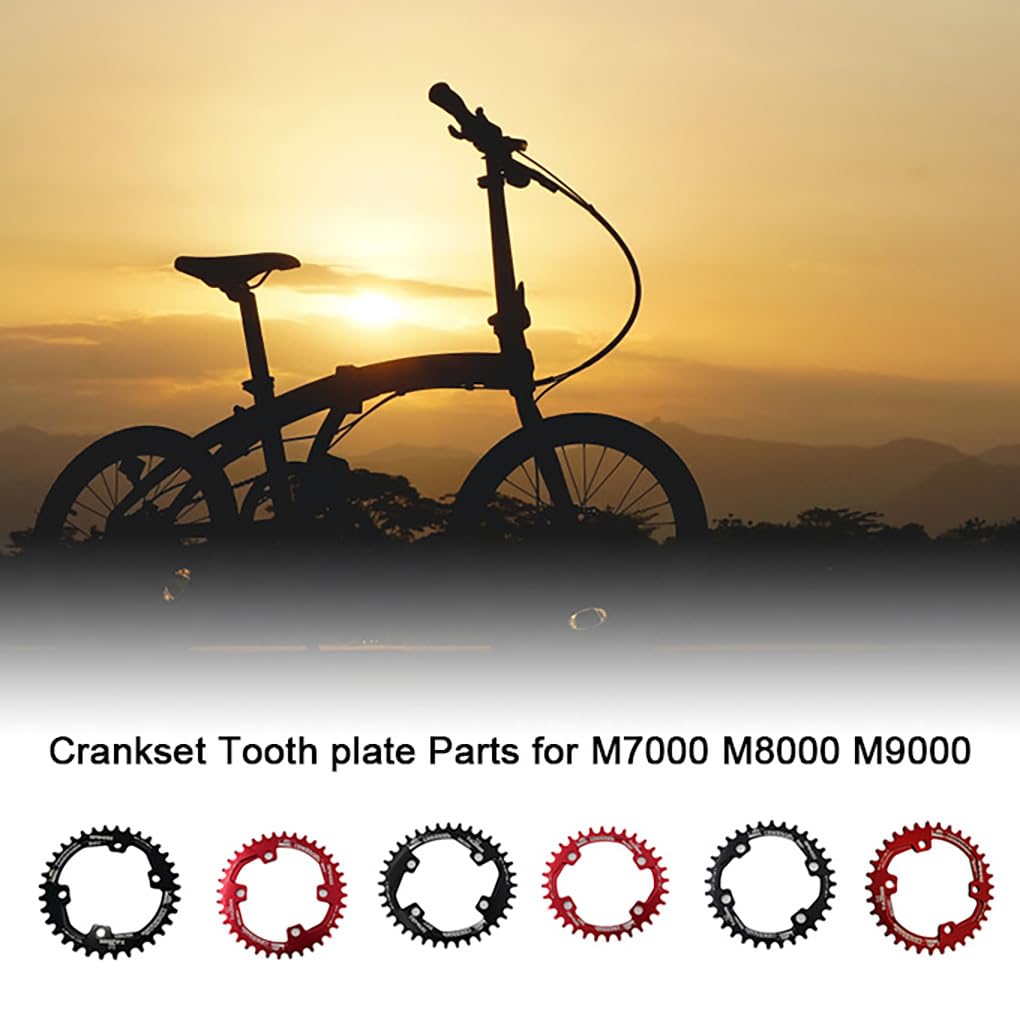 Plato redondo BCD - Juego de bielas para rueda de cadena única, placa de dientes estable con 4 pernos de piñón para M7000, color negro 32T