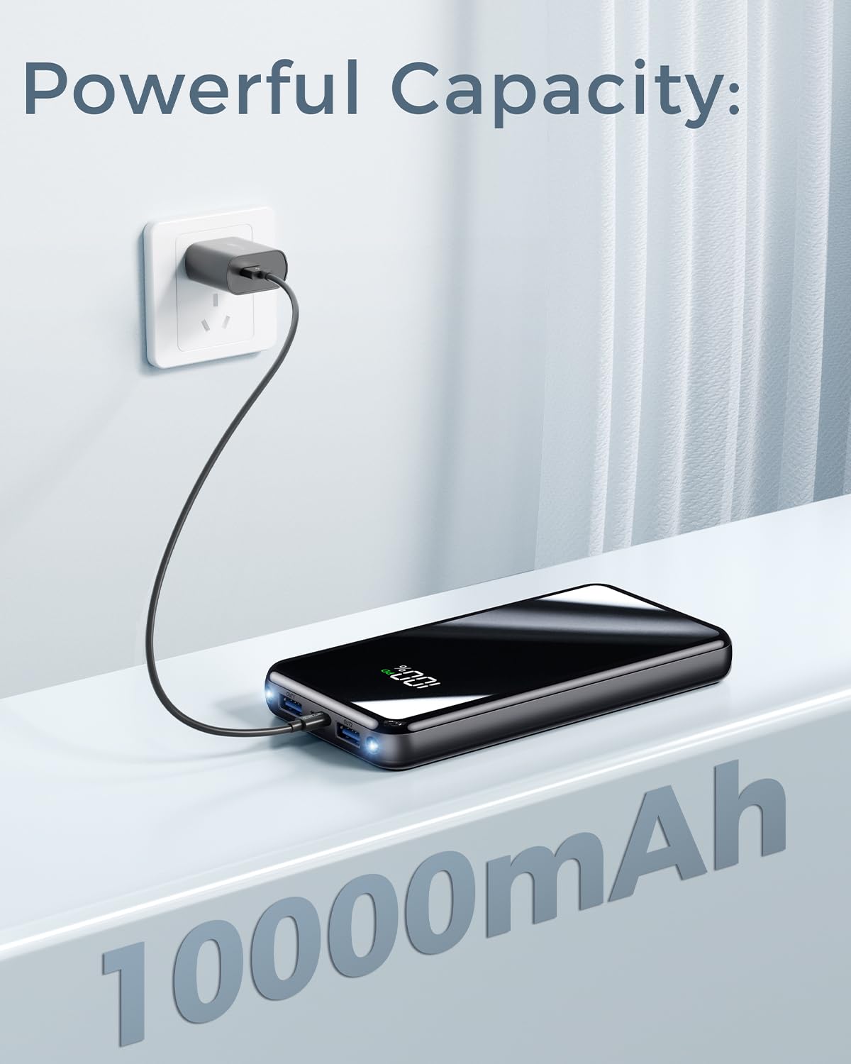 Power Bank, Caricatore Portatile Powerbank 10000 mAh, Ingresso e Uscita USB-C, Ricarica Rapida con Torcia, PD 3.0 QC 4.0, Batteria Cellulare Compatibile con iPhone 16 15 14 13 12 e Galaxy, Xiaomi