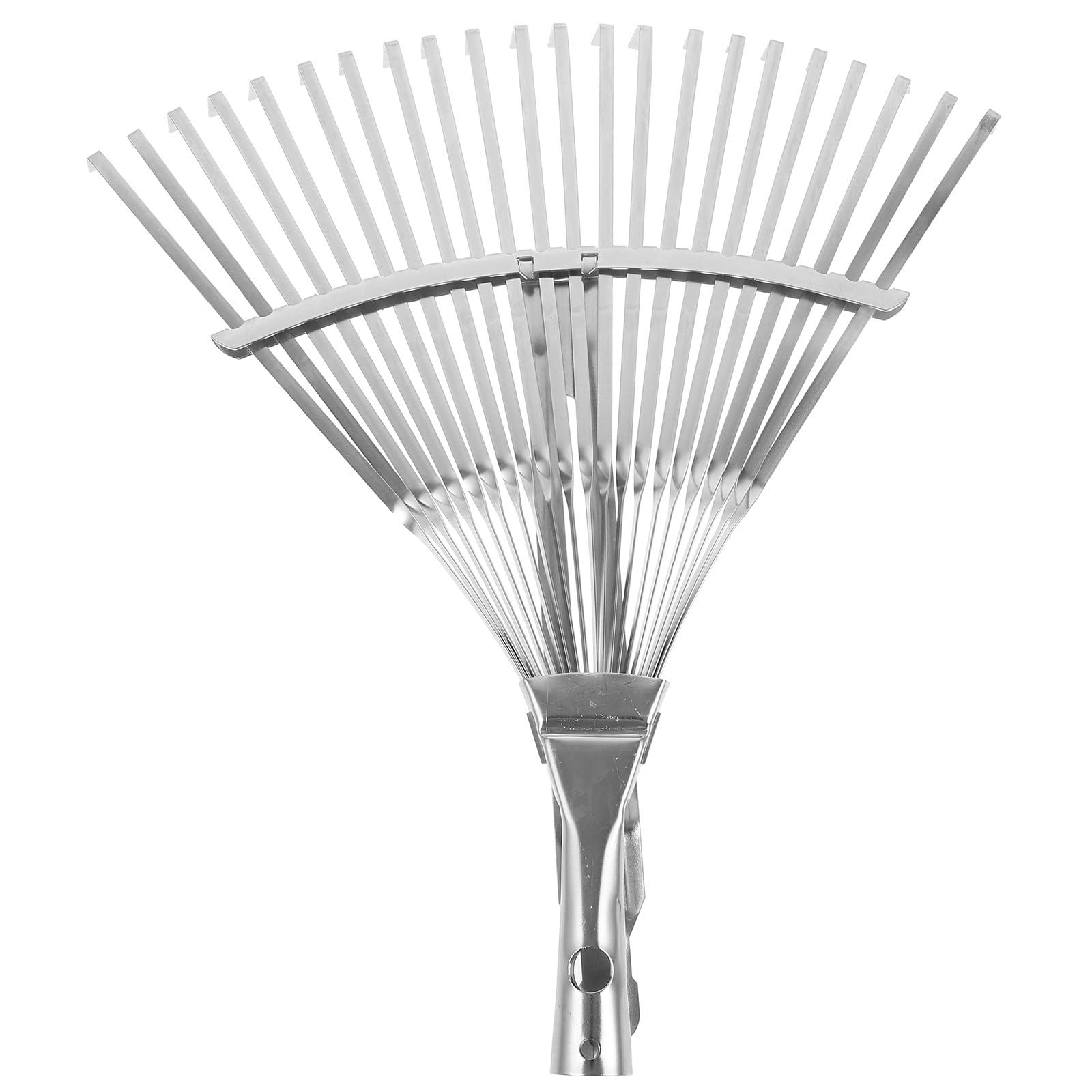 Rastrillo para Jardinería con Mango Extensible de Acero Inoxidable Cabeza de Dientes de Acero al Carbono Herramienta Ligera y Resistente para Secas Patios y Céspedes