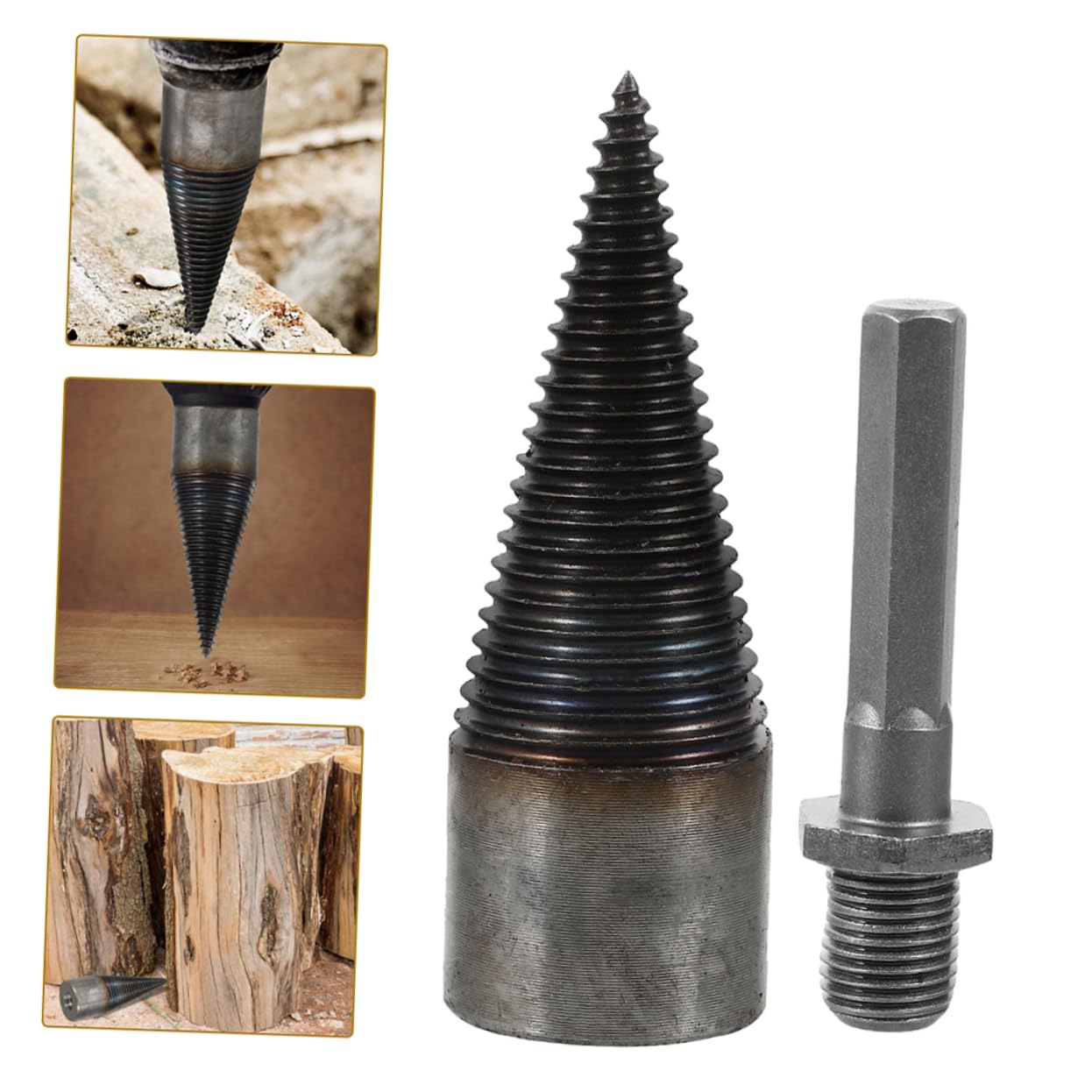 Punta Spaccalegna per Trapano 42mm in Acciaio Alto Carbonio | Legna da Ardere, Uso Versatile e Semplice, Adatta a Varie Applicazioni di Taglio