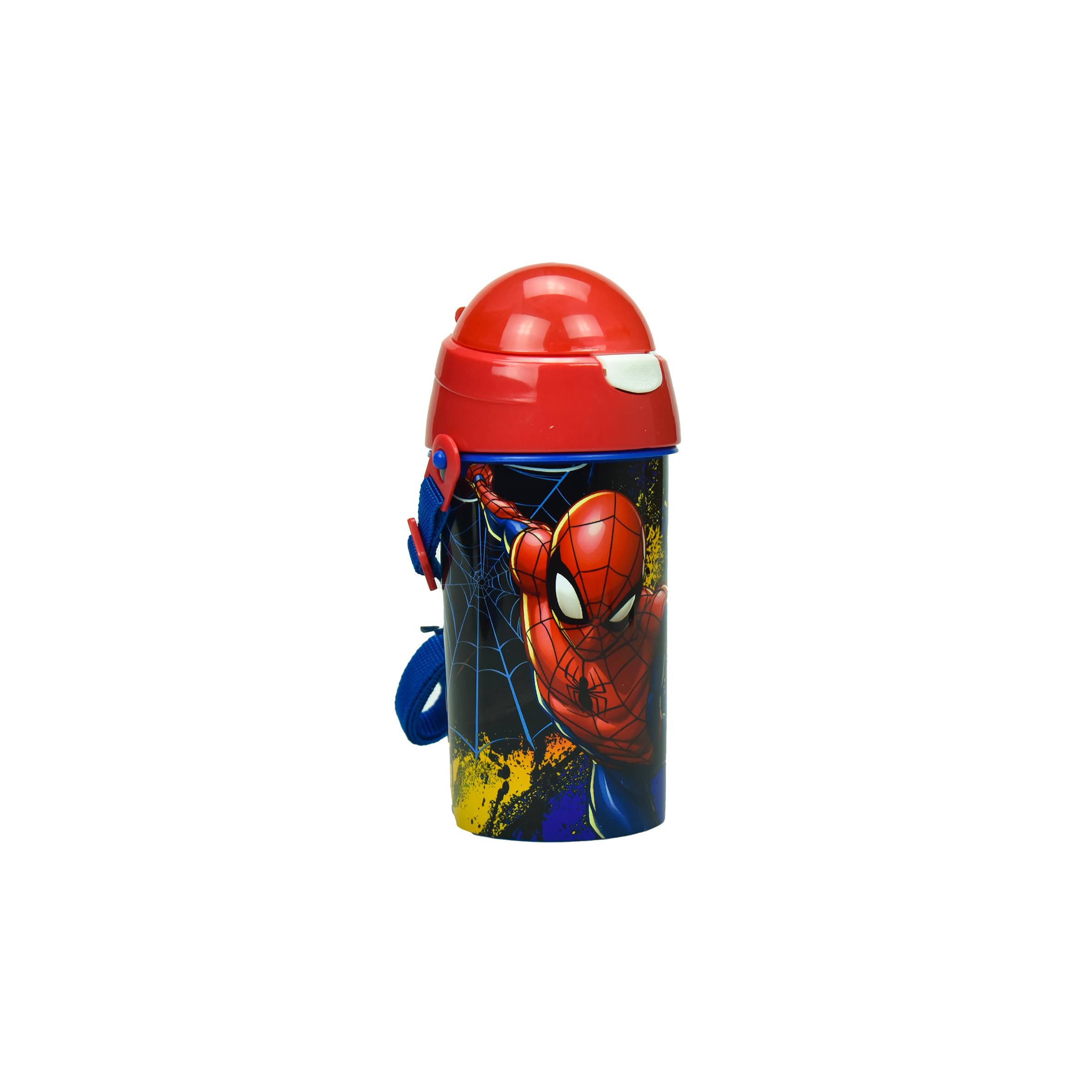 OM SUPPLIES Spiderman Sport Pop Up Water Bottle Drink Bottle Flask with Neck Cord for Easy Carry School Lunch Kids Childrens 500ml (Spiderman) - Image 3