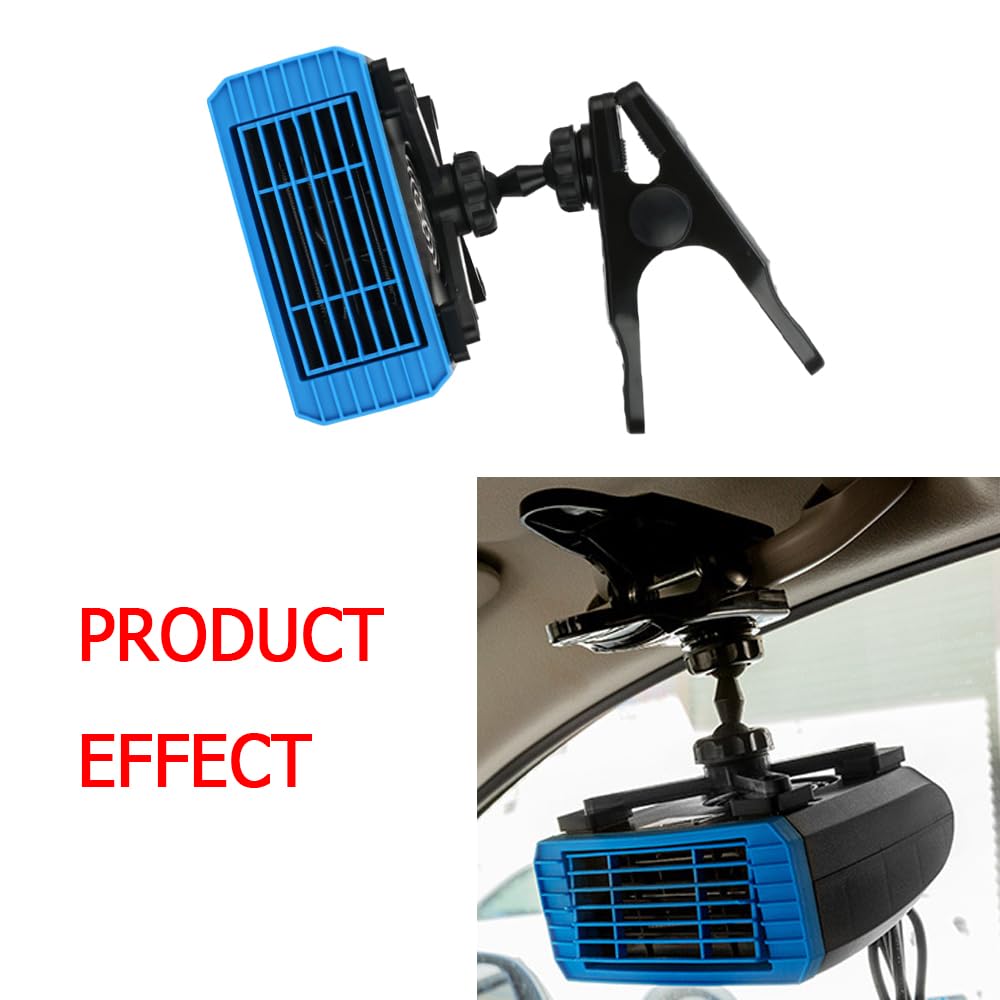 Riloer Calentador de Coche de 12 V 150 W, Descongelador Parabrisas Viento frío y Caliente, Giratorio de 360°, desempañador de Parabrisas calefactor coche