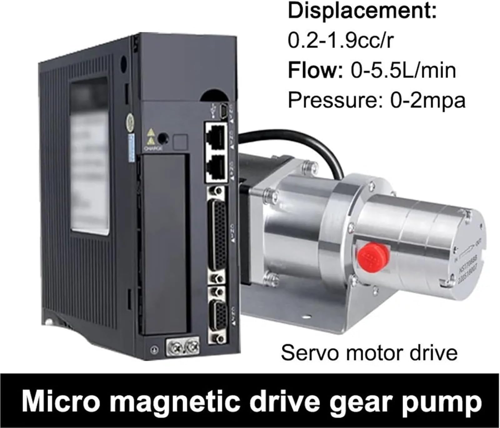 Abwasser-/Abwasserpumpen Magnetgetriebene Zahnradpumpe mit Servomotor / 0~20 bar Druck 0ml~5000ml/min Fördermenge 0,3cp~10000cp Viskosität