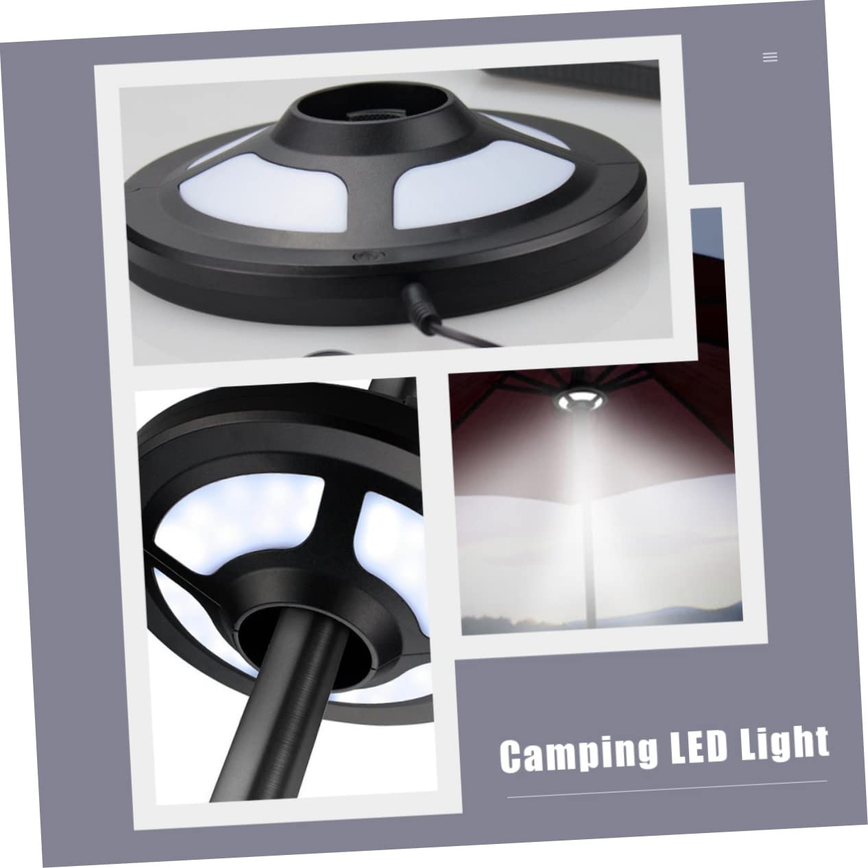 Lampe Parapluie LED de Camping Multifonctionnelle pour Extérieur