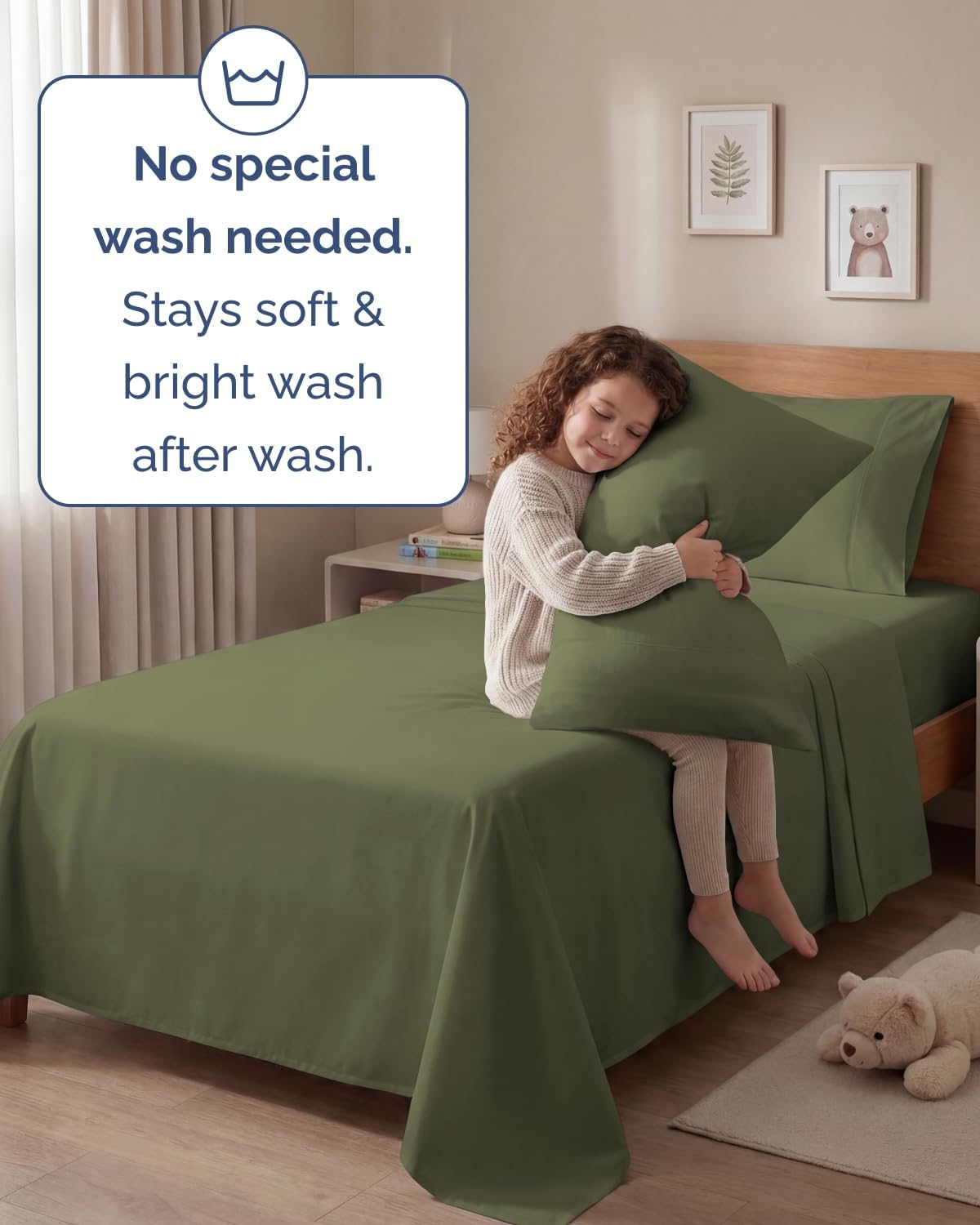 Twin 4 Piece Sheet Set - Comfy Breathable & Cooling - Ultra-Soft Hotel Luxury Bedding Set with 8-16 Inch Deep Pockets - 1 Flat & 1 Fitted Sheet & 2 Pillowcases - Wrinkle Free & Easy Care - Sage Green thumbnail