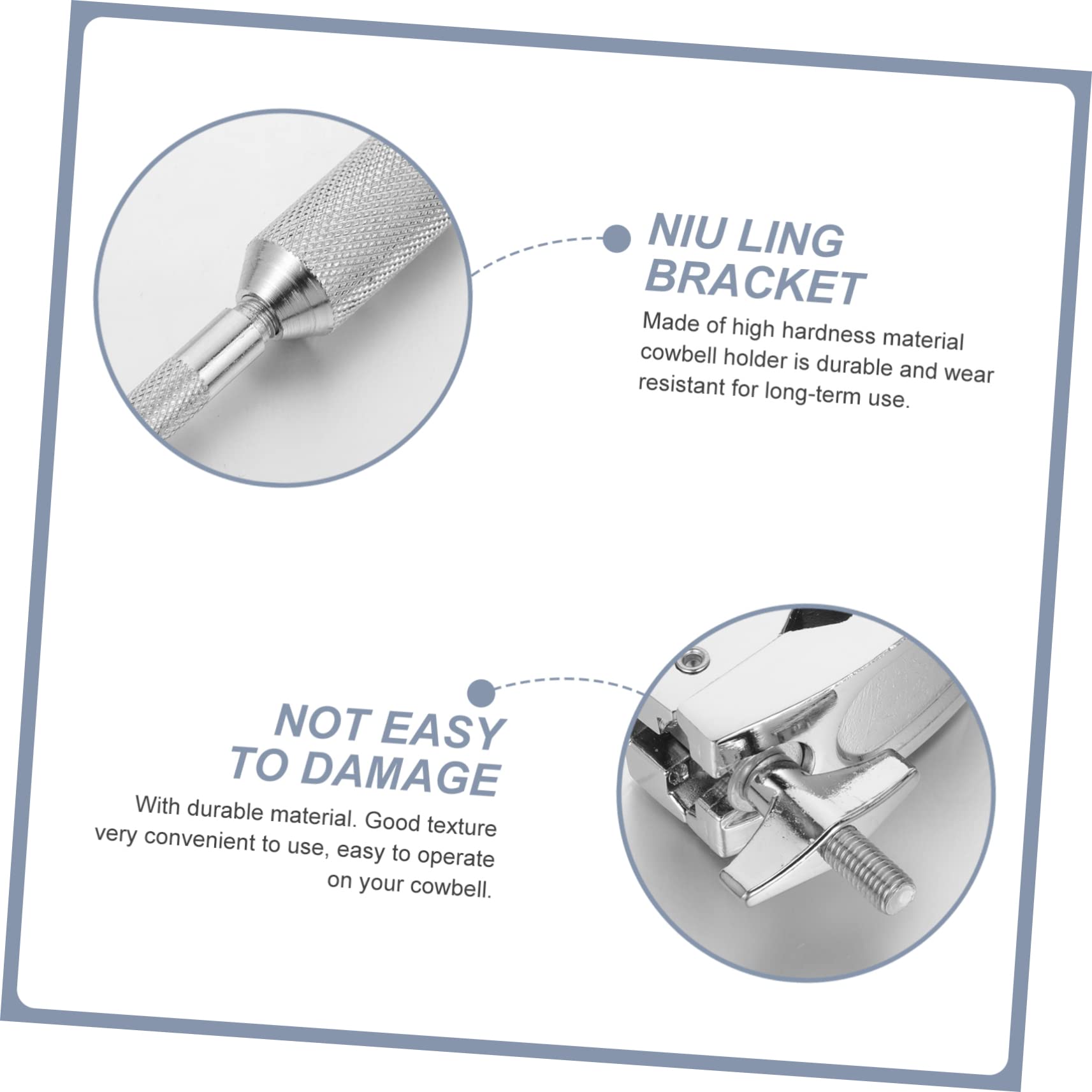 Totority Drum Accessories Cowbell Mounting Clamp Fixing Clip for Drum Set Multi Clamp Holder