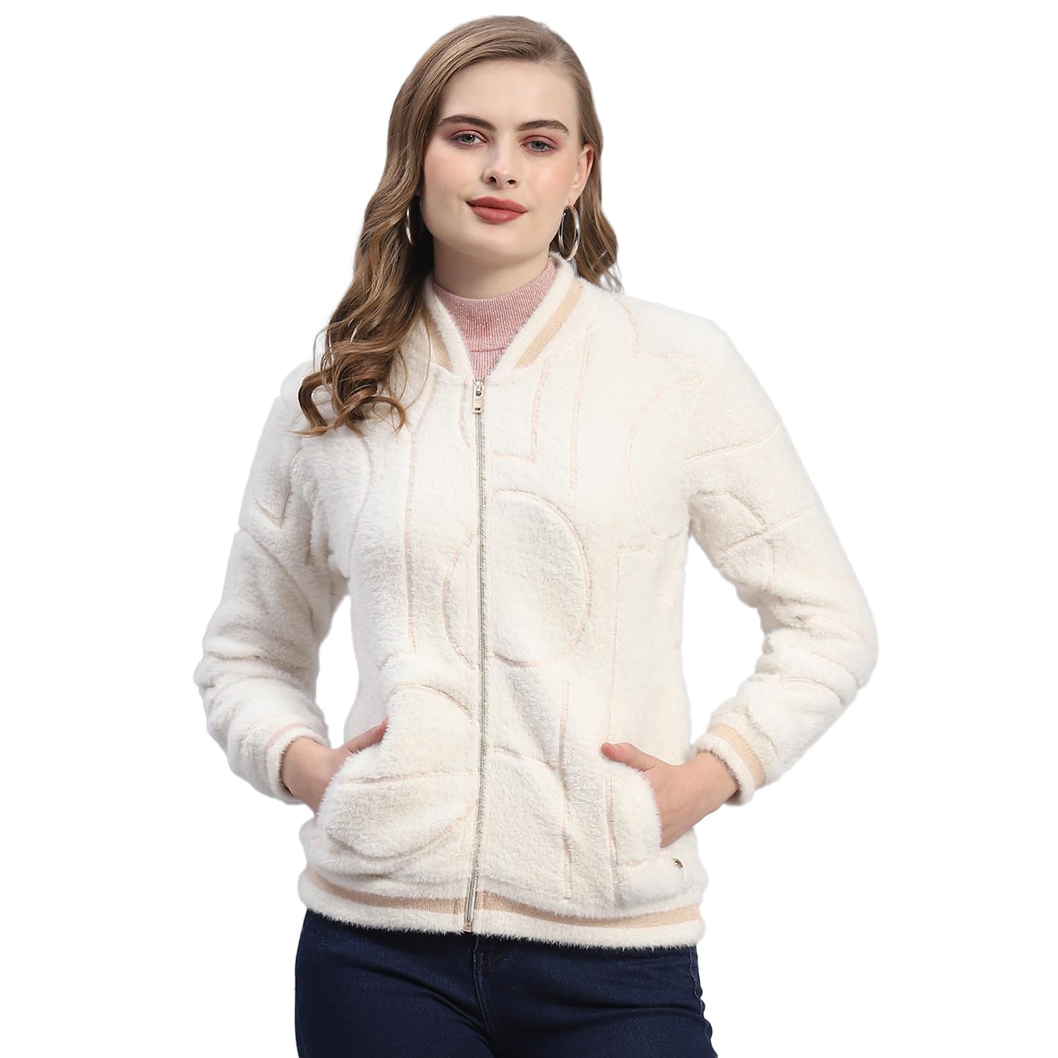 monte carlo Womens Solid Mandarin Collar Full Sleeve Casual Sweatshirt (223062695)-picture-44