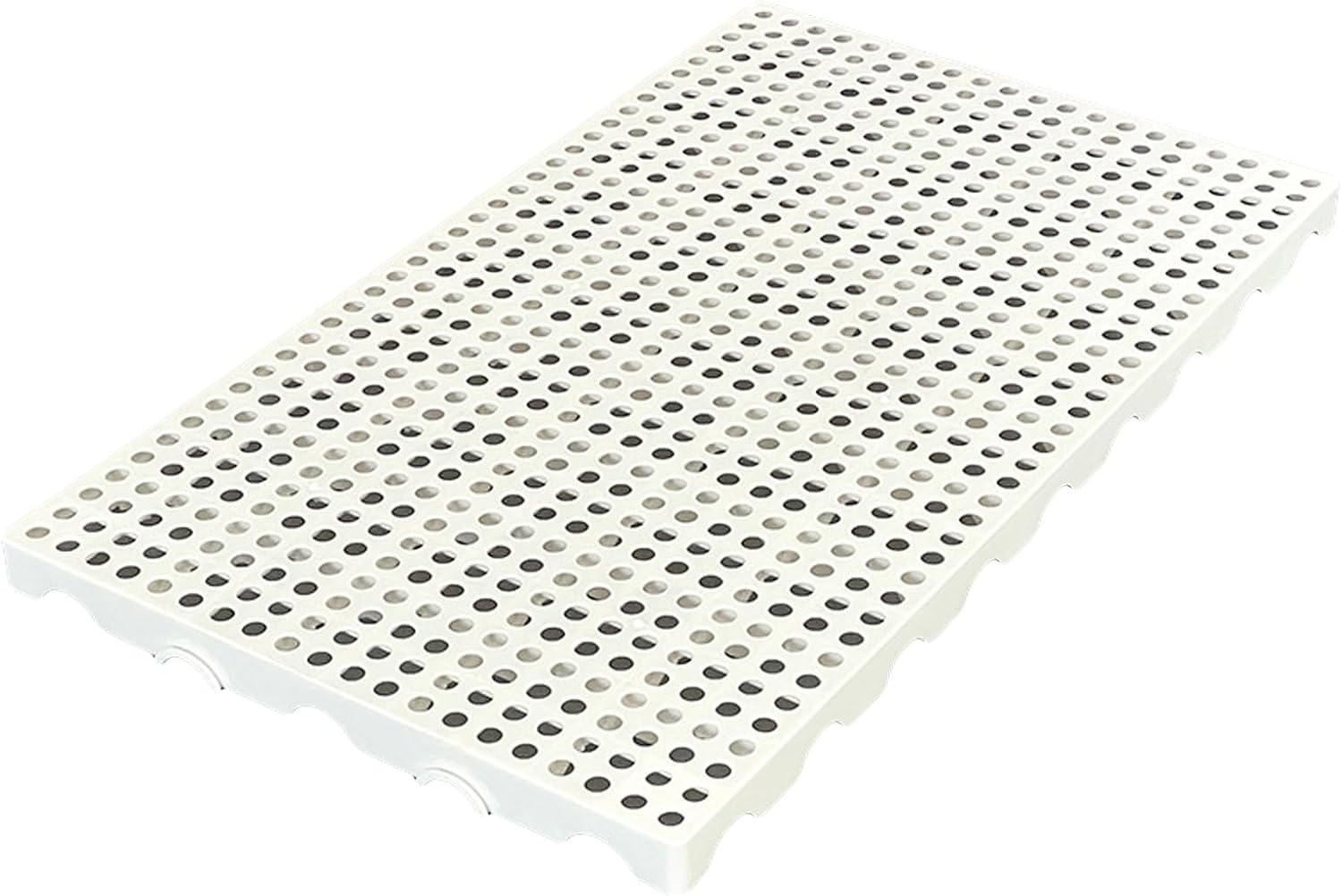 Plastic Pallet Waterproof Storage Pad, Nestable Moisture Proof HDPE Pallets, for Racks Outdoor Grid Indoor Floor Supermarket Warehouse, Support up to 2000 Lbs(White)