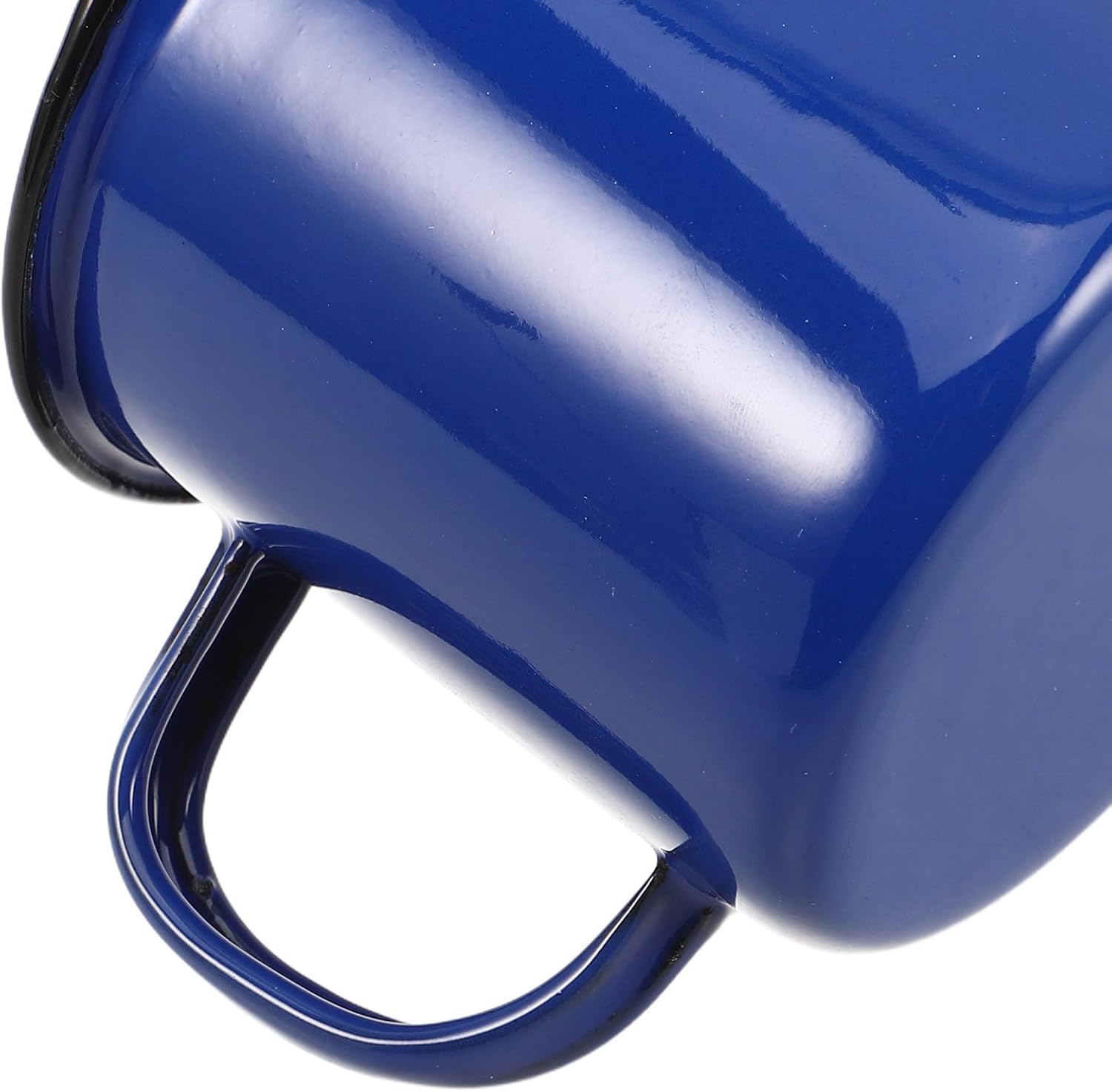 Vintage Thickened Navy Blue Enamel Camping Coffee Mug 360ml Outdoor Hiking Beverage Cup for Travel and Picnic