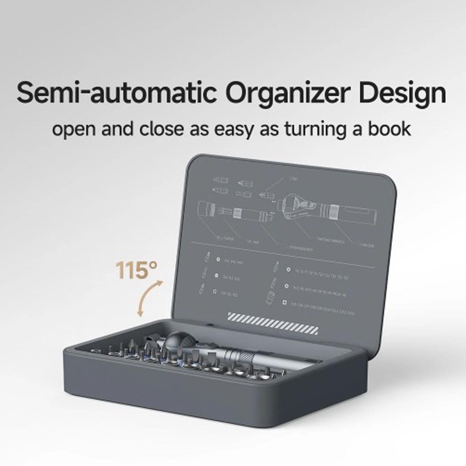 Luocute 40 en 1 Ajustes de Destornilladores Magnéticos, 45 Dientes Precisos de 180 ° de Destornilladores de Trinquete Universal, Accionamiento Magnético de Múltiples Bits, Kit de