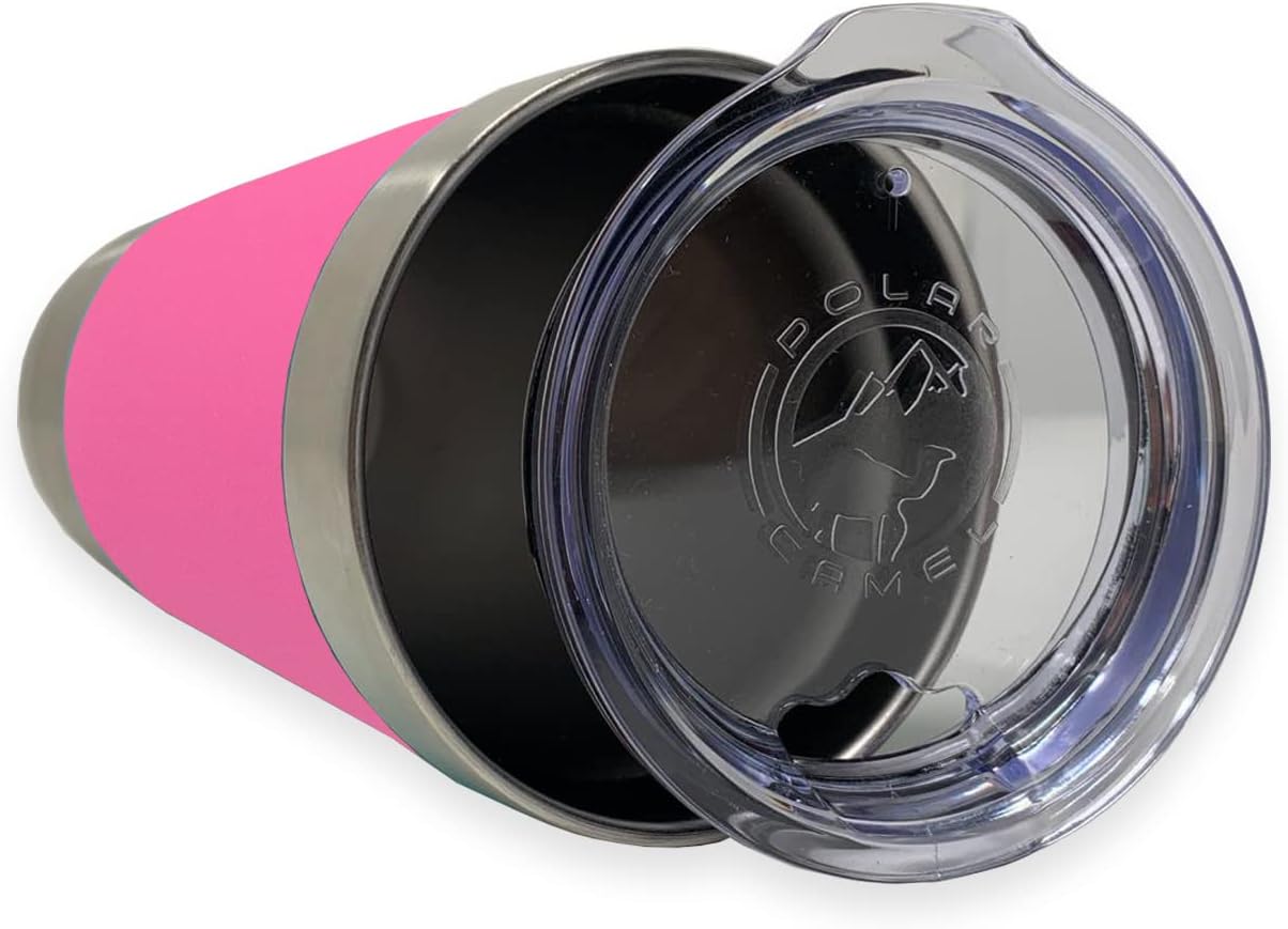 LaserGram 20oz Vacuum Insulated Tumbler Mug, Emergency Dispatcher 911, Personalized Engraving Included (Silicone Grip, Pink)