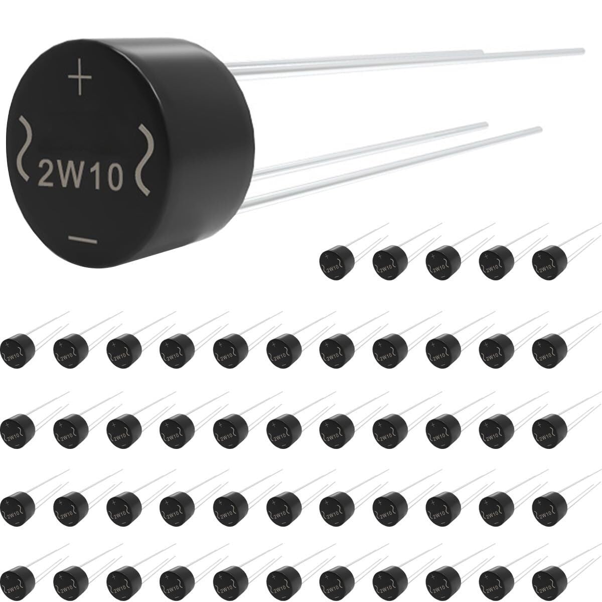 2W10 Diodes Redresseuses Pont 2A 1000V DIP 4 Broches pour - Paquet de 50 Pièces