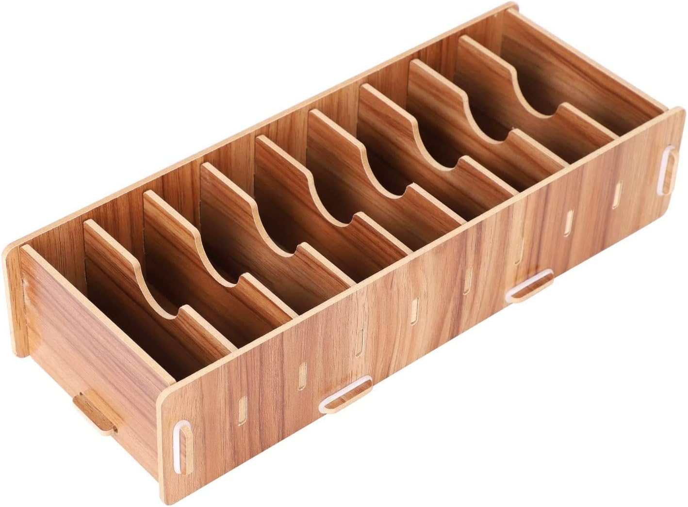 Desk Business Card Organizer Wood Business Card Stand Creative DIY Business Card Holder 9 Slot Name Card Display Desk Organizer for Office Hold 500 Business Cards - Image 3
