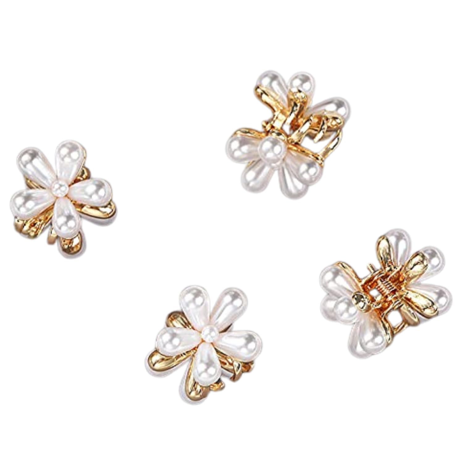 4 Piece Korean Style Pearl Hair Clips Large Hair Clips Pins Barrette Hair For Women's Girls Fashion Hair Accessories Hair Accessories set Pin(1) (STYLE 2), Multicolor-image-49