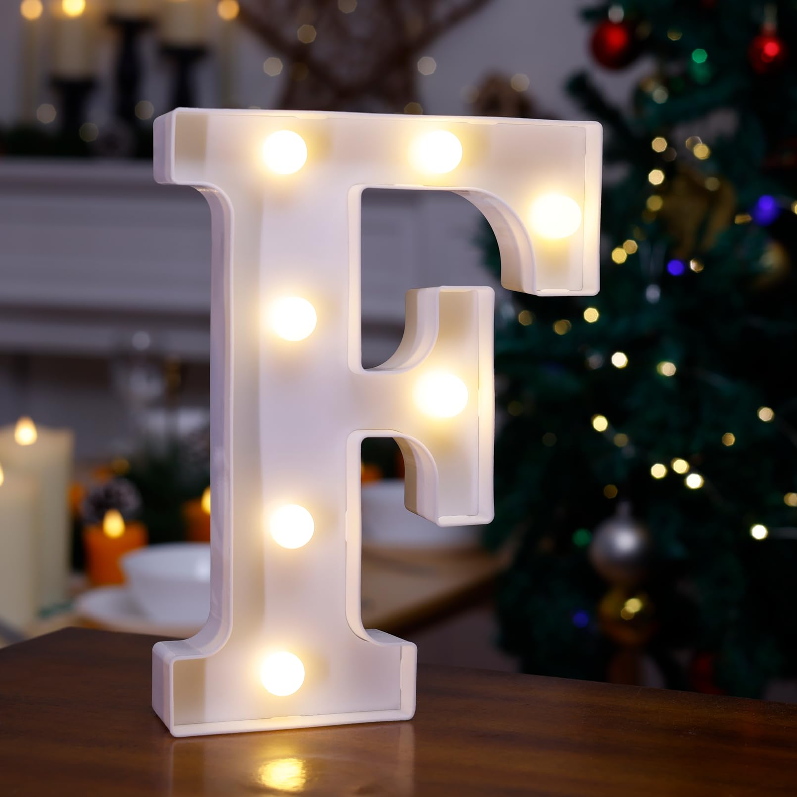 LED Marquee Sign Light Up Letters, Alphabet Light Up Letters Sign, Battery Powered LED Letter Lights for Night Light, Wedding, Birthday, Party, Christmas or Home Decor (Letter F)