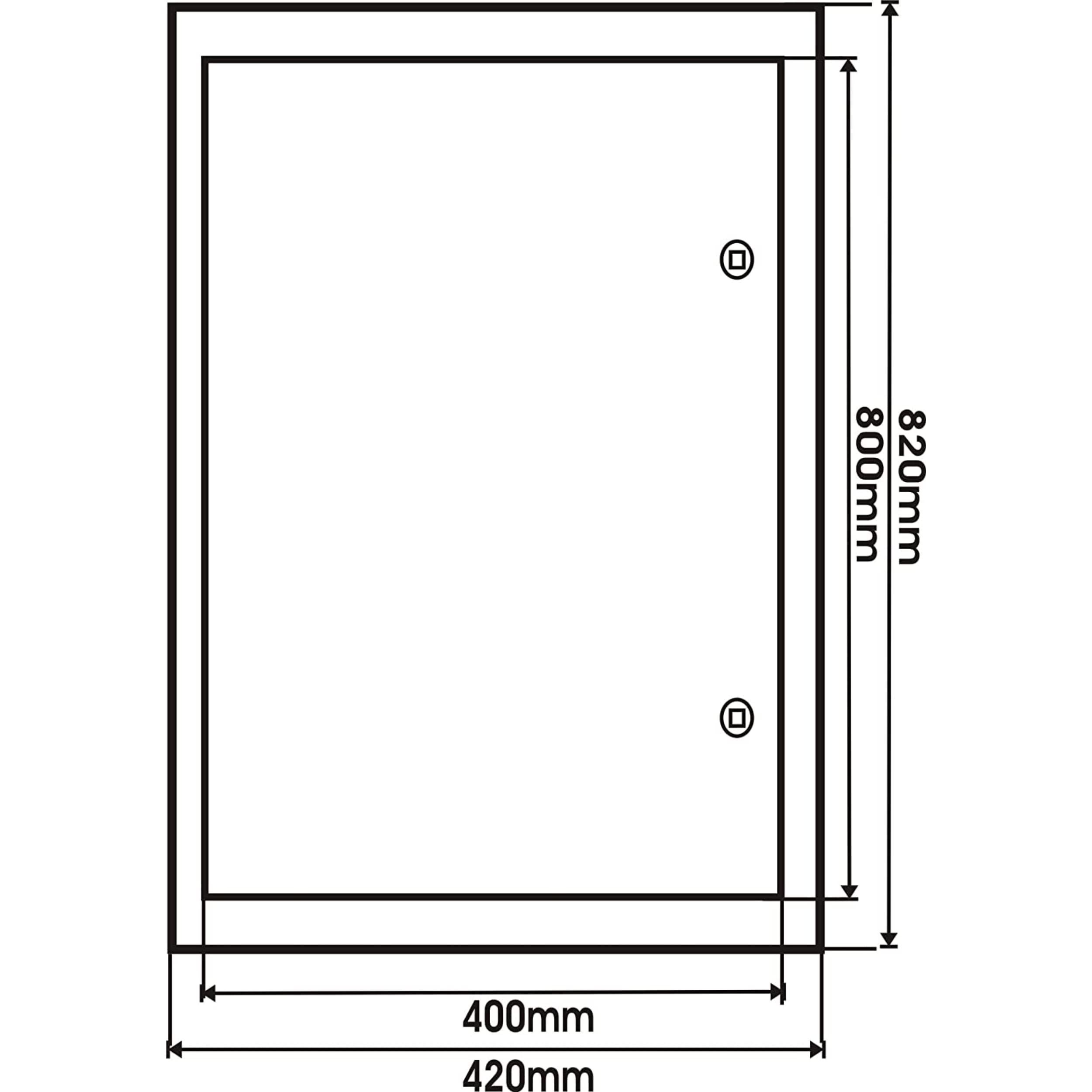 Porta di ispezione Primus, bianco, 400 x 800 mm, con chiusura quadrata