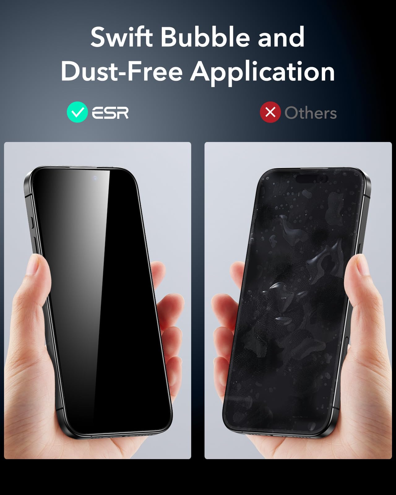 ESR Pellicola Vetro per iPhone 16 Pro, Vetro temperato 9H+, Zero bolle e polvere, Protezione di grado militare, Durevole con strumento di installazione facile, 3 Confezioni