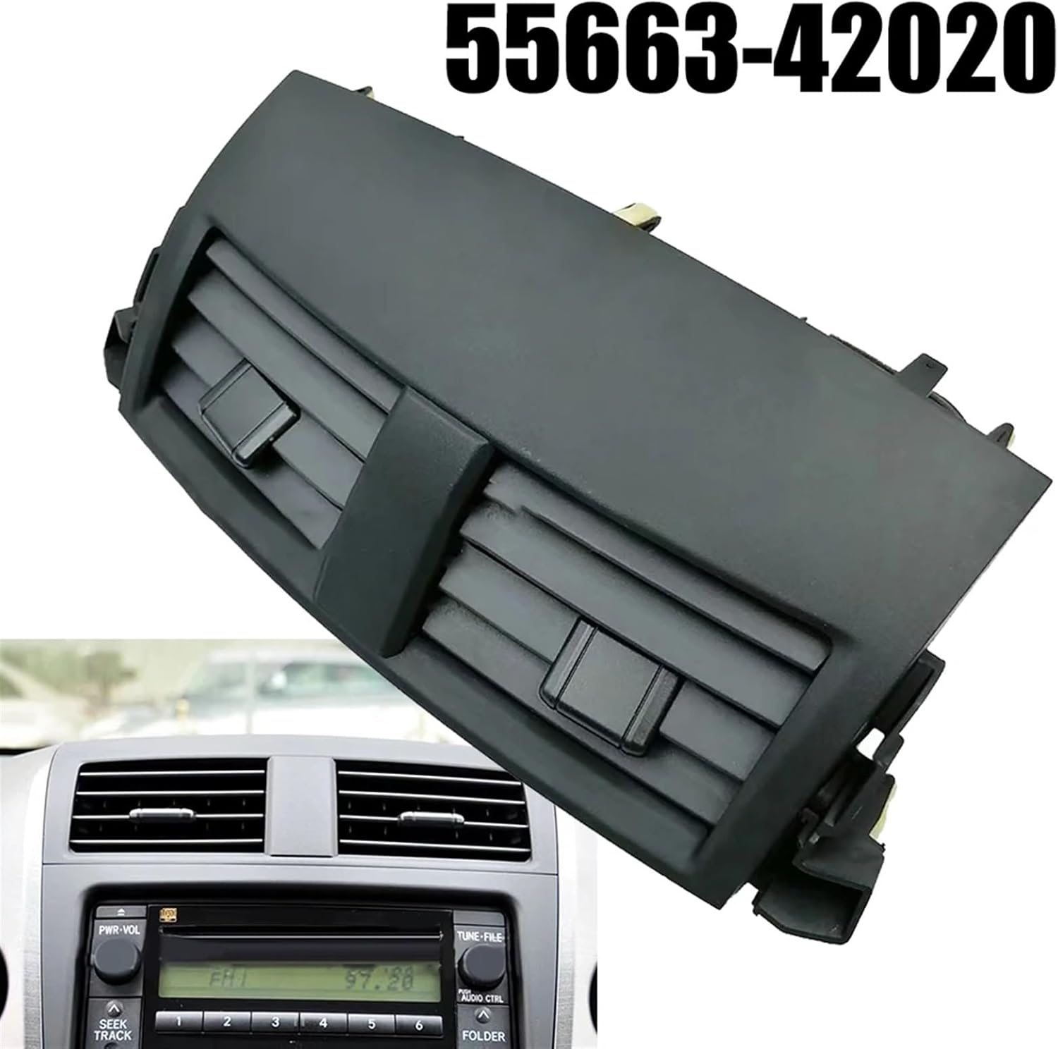 Compatible with Toyota RAV4 2006 2007 2008 2009 2010 2011 Center Dash A/C Outlet Air Vent Panel Cover 55412-42060-B0 55413-42070-B0(Frame-B)