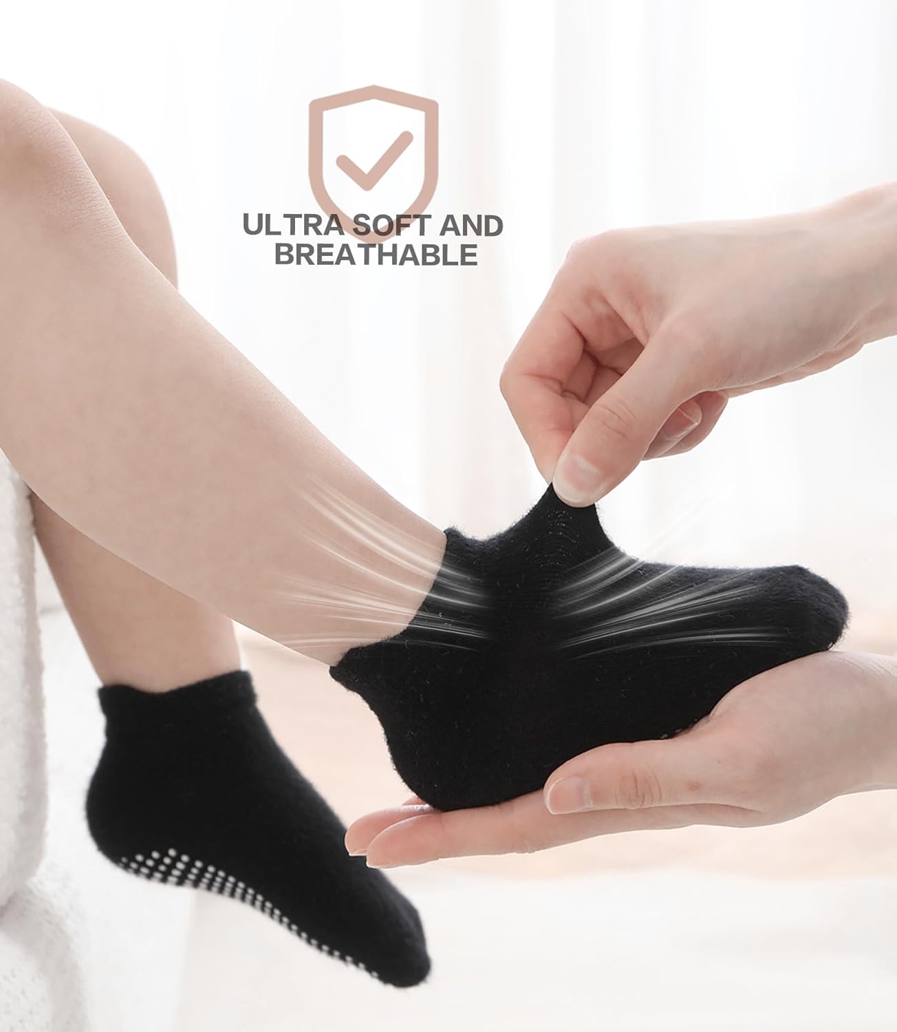 JAKIDAR Baby Toddler Socks Non Slip 9 Pairs Cotton Ankle Grip Socks for Boys Girls Baby Kids Infants Children