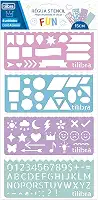 Tilibra - Régua Stencil Fun - Blister com 4 unidades - Tilibra