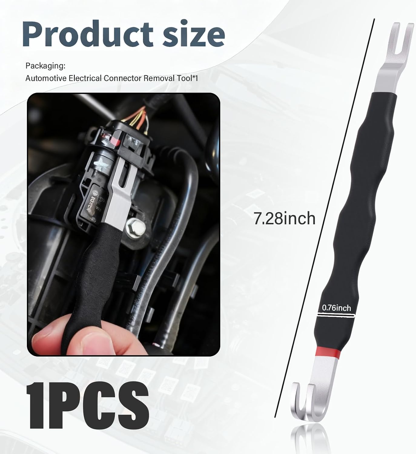 Automotive Electrical Connector Removal Tool,Anti-Slip Automotive Electrical Terminal Connector Removal Tool with Bent/Straight Head,2-in-1 Automotives Electricals Tools Separator