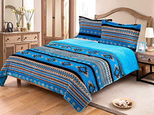 Nu Trendz Signature Southwest Design (Navajo Print) King Size 3pcs Set 17426 (Turquoise)