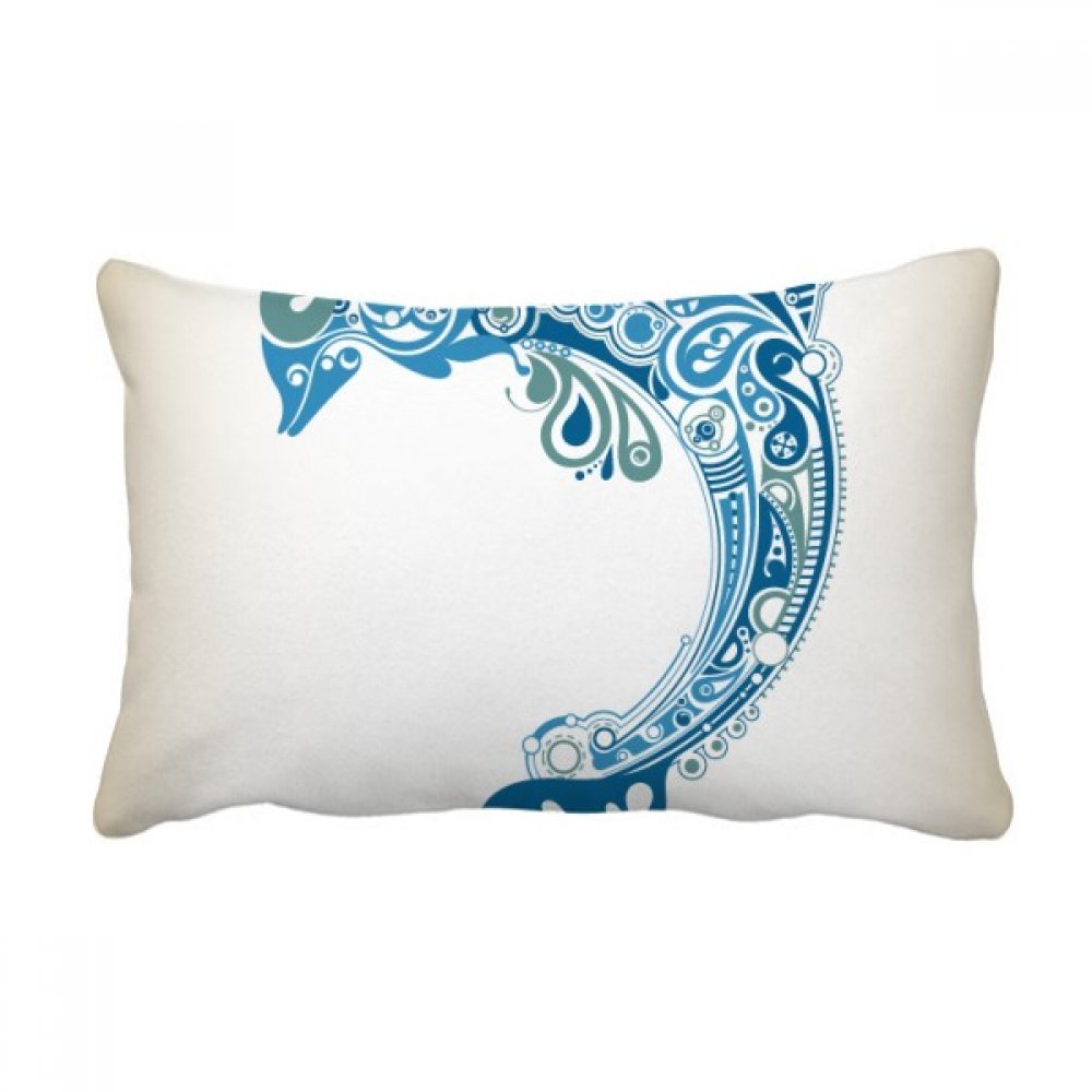 Coussin dauphin bleu océan 16x24 pouces idée cadeau décoration maison