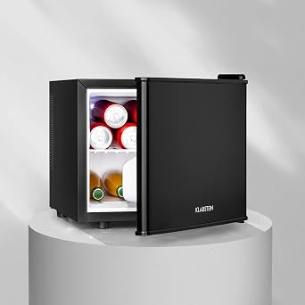 Klarstein Secret Place Mini Bar Mini Fridge Mini Snacks And Beverages Refrigerator 17L, 26 Db Noiseless, Removable Plateau, Stepless Temperature Control Black