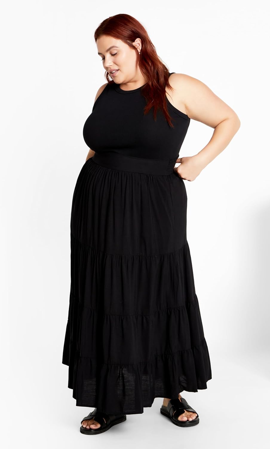 City Chic Women's Plus Size Skirt - Tiered Maxi - Image 2