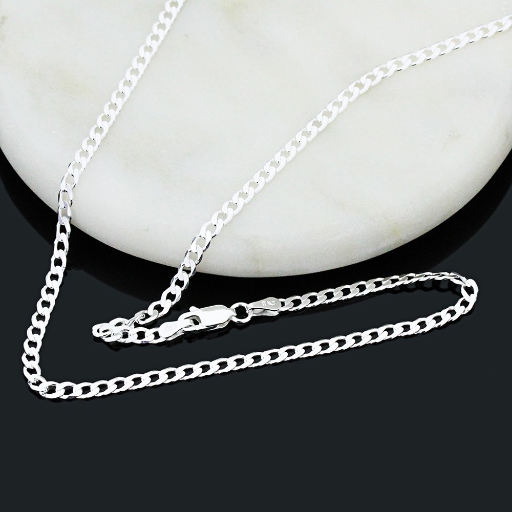 Doppio Accent 3 mm nickel free Italian Sterling Silver collana maglia a catena 080 gauge (disponibile, 45,7 cm ~ 76,2 cm) e Argento, colore: Silver, cod. CP610080Z180