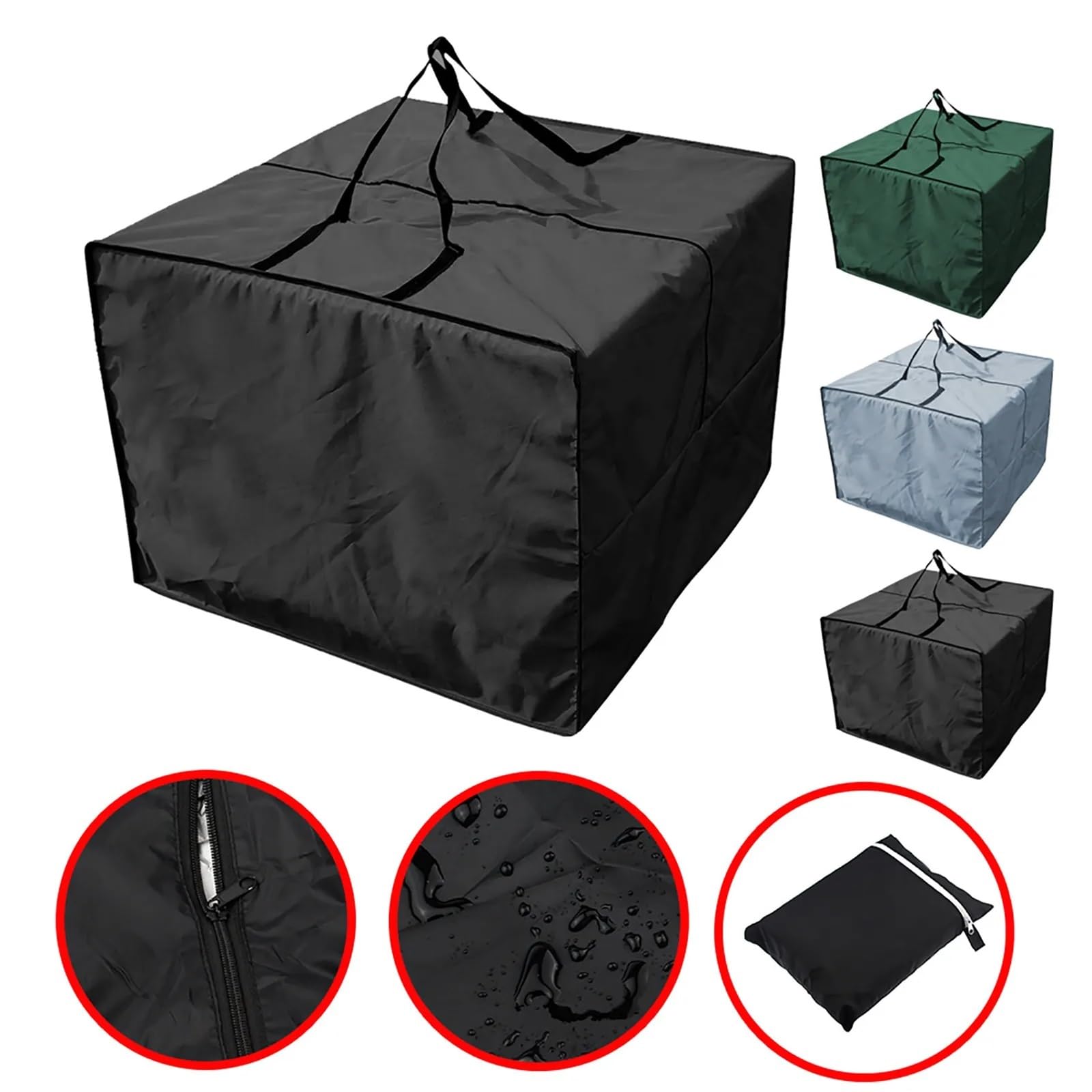 Aufbewahrungshülle für Gartenkissen Aufbewahrungstasche mit großer Kapazität, Möbelsitzkissen, Aufbewahrungstasche for den Garten im Freien, Sitzschutzhülle, wasserdicht, multifunktional(Light Grey)