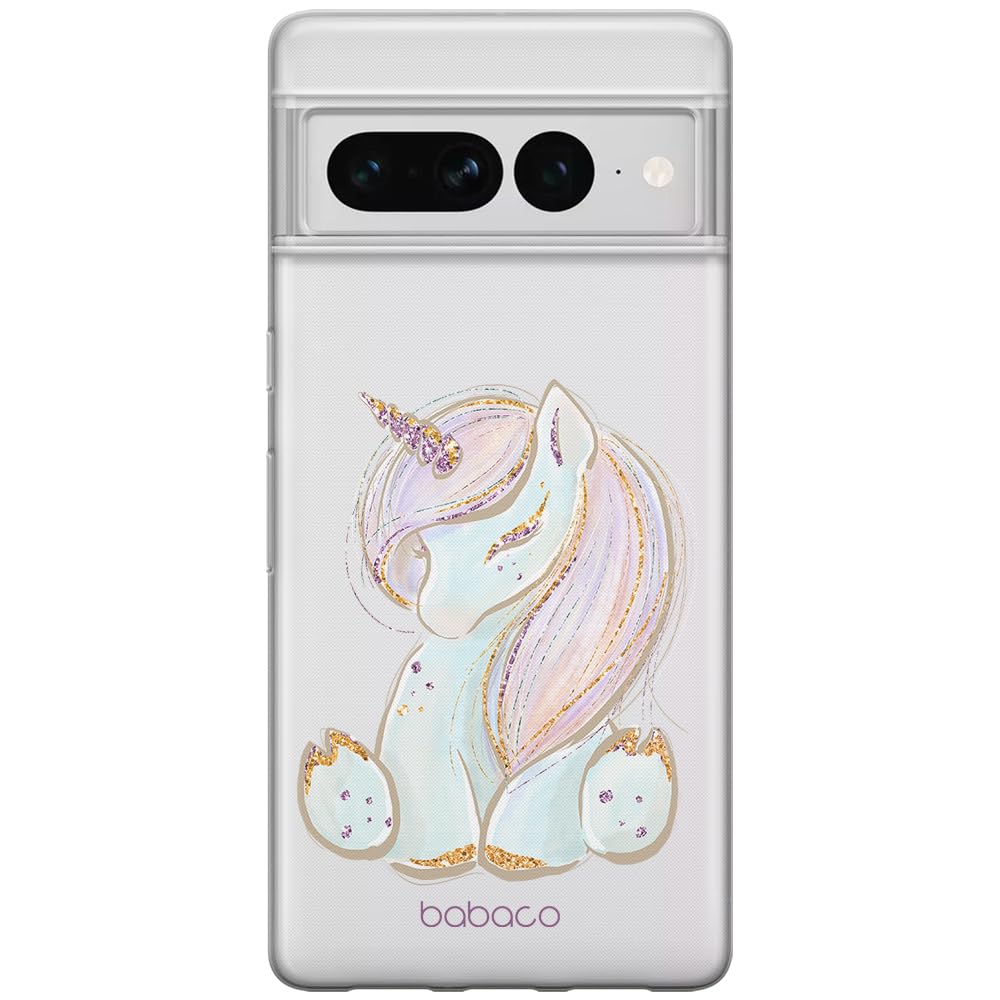 Babaco ERT GROUP mobile phone case for Google PIXEL 7 PRO original and officially Licensed pattern Unicorn 002 optimally adapted to the shape of the mobile phone, partially transparent